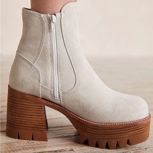 Jeffrey Campbell Preston Platform ankle boots in Bone